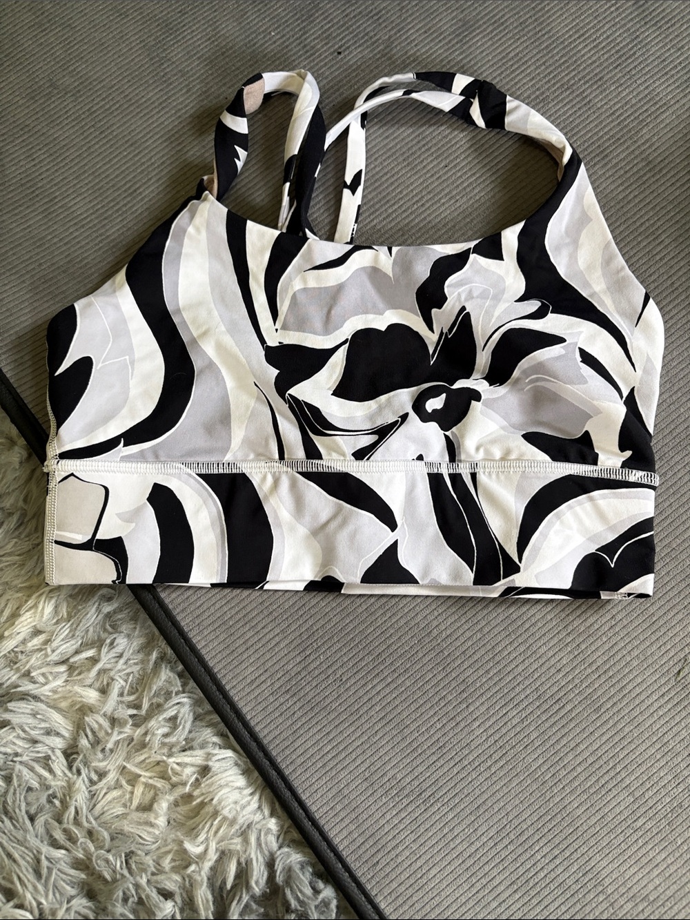 Lululemon Black & White Floral Sports Bra